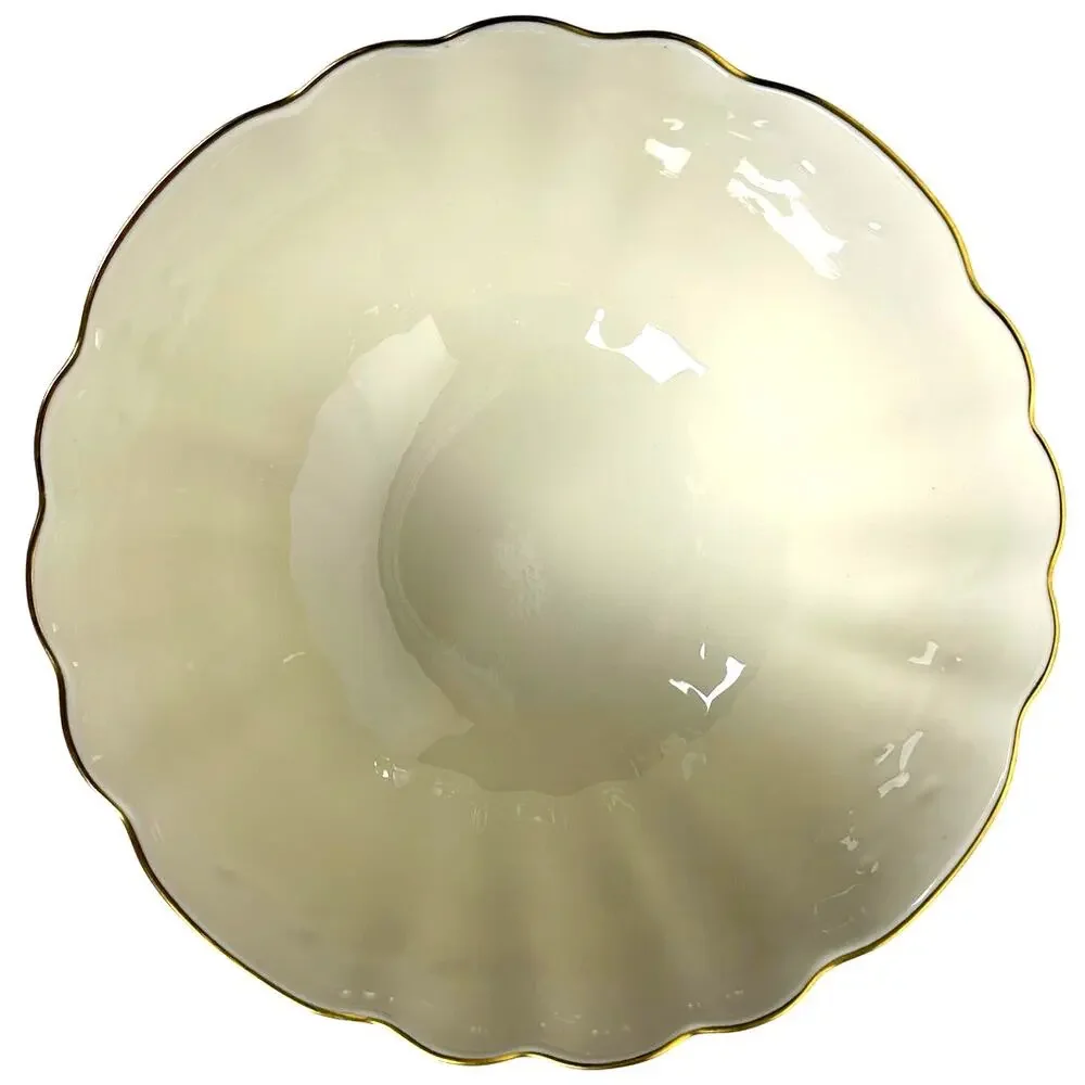 Lenox Holiday Hostess Collection Ivory Gold Rim Centerpiece 12.5